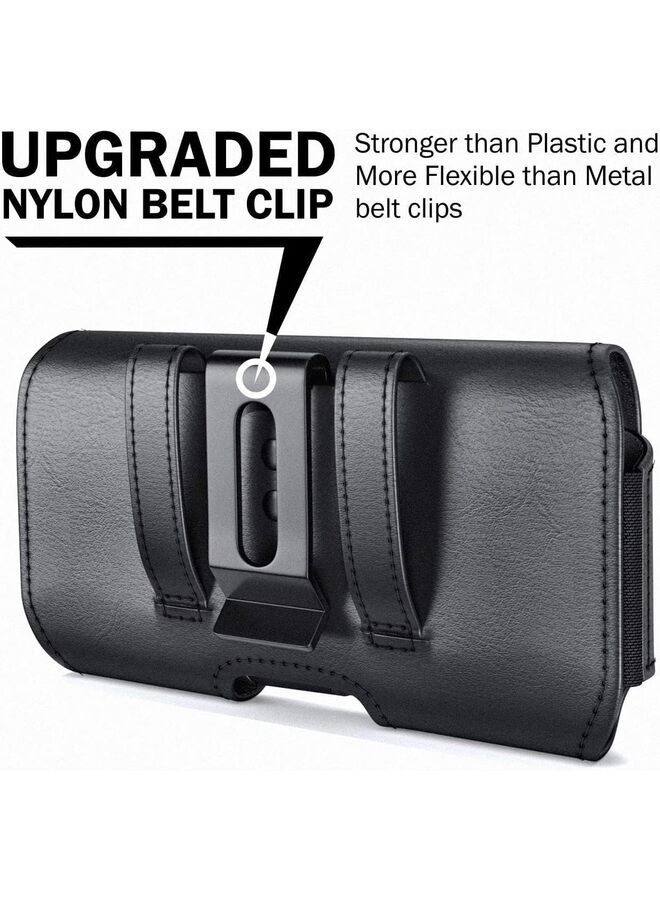 Holster for Phone 14, 14 Pro, 13 Pro, 13, 12 Pro, 11, XR, Google 7, Belt Case with Belt Clip Cell Phone Belt Holder Pouch Cover (Fits Phone with Otterbox Case) Black (XXL) - Image 3