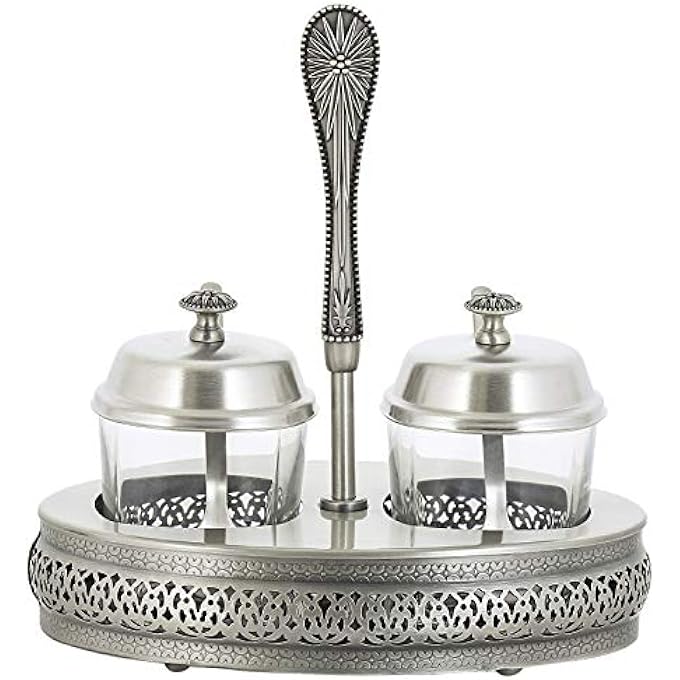 rayihni Stainless Steel Brittany Double Jam Dish  Silver - Image 3