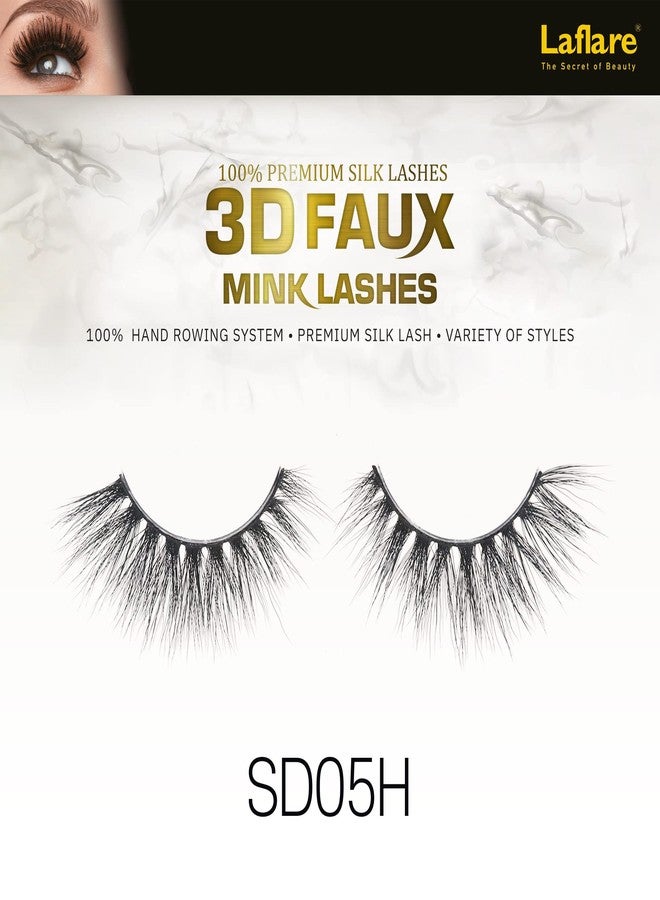 Laflare Silk Lashes 3D FAUX MINK Eyelashes, Light, Reusable, Handmade, Natural Looking, Professional Easy to Apply Eyelashes in a Knitted Style1-3 PACKS BUNDLE SPECIAL (3, SD05H) - Image 2
