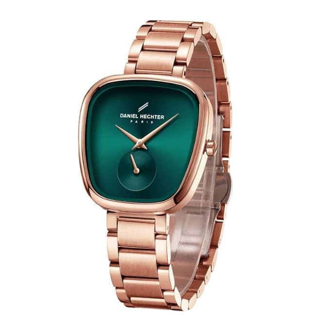 Daniel Hechter Madeleine Collection Luxury Watch for Women - Oval Shaped Gloss Dial with Sub Second, Quartz Movement and Stainless Steel Strap - DHW2014 - Image 1