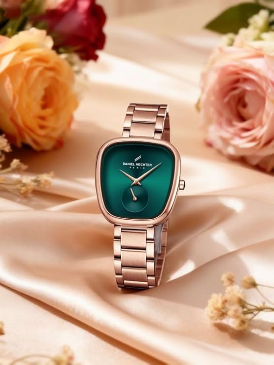Daniel Hechter Madeleine Collection Luxury Watch for Women - Oval Shaped Gloss Dial with Sub Second, Quartz Movement and Stainless Steel Strap - DHW2014 - Image 3