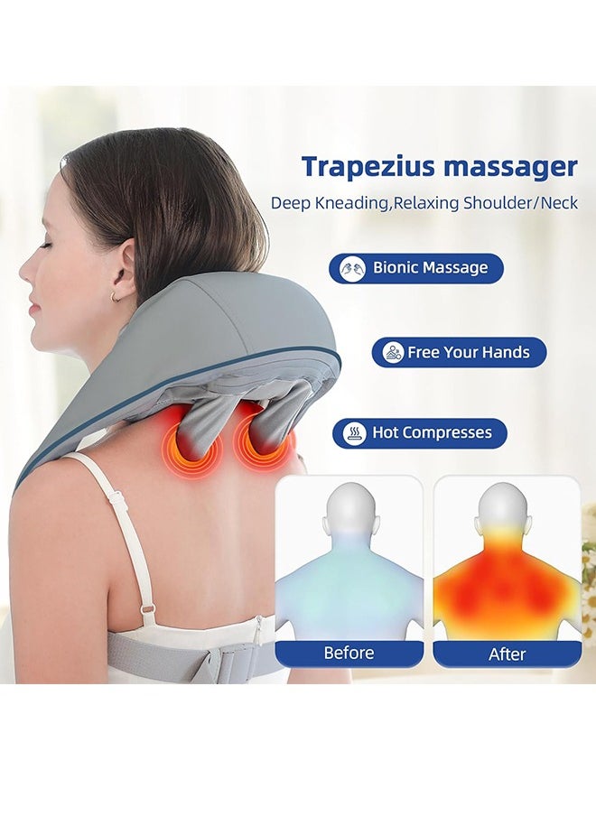 Arabest - Mini Kneading Neck Massager Shoulder And Neck Hot Compress Massager Trapezius Massage Free Hands - Image 1