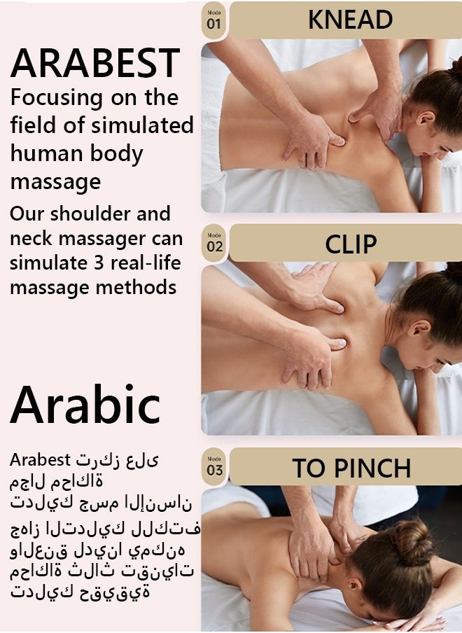 Arabest - Mini Kneading Neck Massager Shoulder And Neck Hot Compress Massager Trapezius Massage Free Hands - Image 1