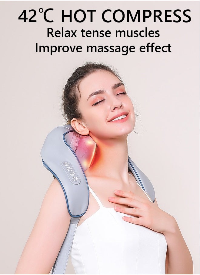 Arabest - Mini Kneading Neck Massager Shoulder And Neck Hot Compress Massager Trapezius Massage Free Hands - Image 1