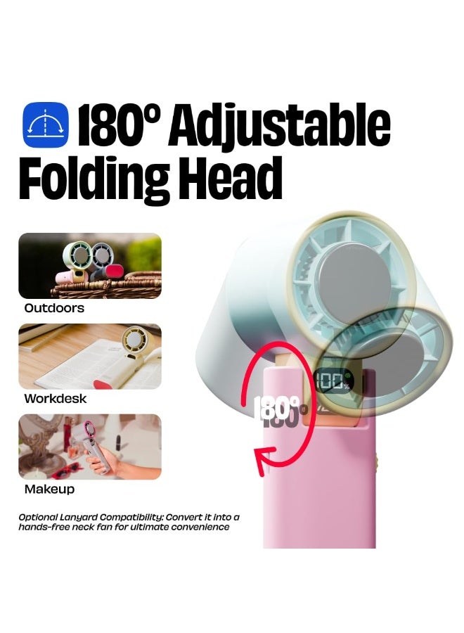 NUUK BFF Personal Hand Fan, 13000 RPM with IceTouch™ | 3600 mAh USB Rechargeable Battery [Up to 10H] | Portable Mini Fan | 100-Speed Dial | For Travel, Office, Makeup & Outdoor | 12-Month Warranty - Image 2