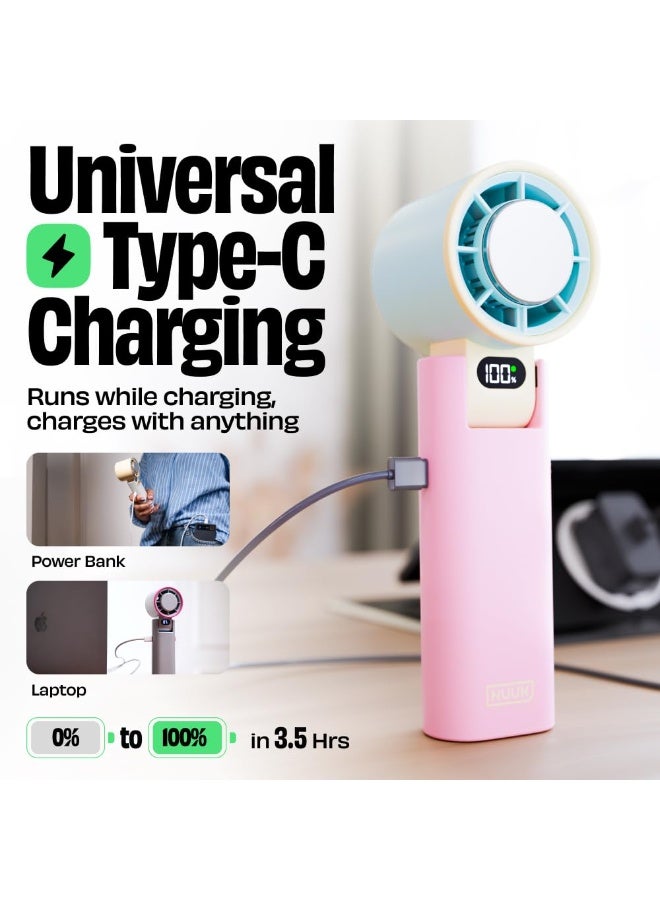 NUUK BFF Personal Hand Fan, 13000 RPM with IceTouch™ | 3600 mAh USB Rechargeable Battery [Up to 10H] | Portable Mini Fan | 100-Speed Dial | For Travel, Office, Makeup & Outdoor | 12-Month Warranty - Image 4
