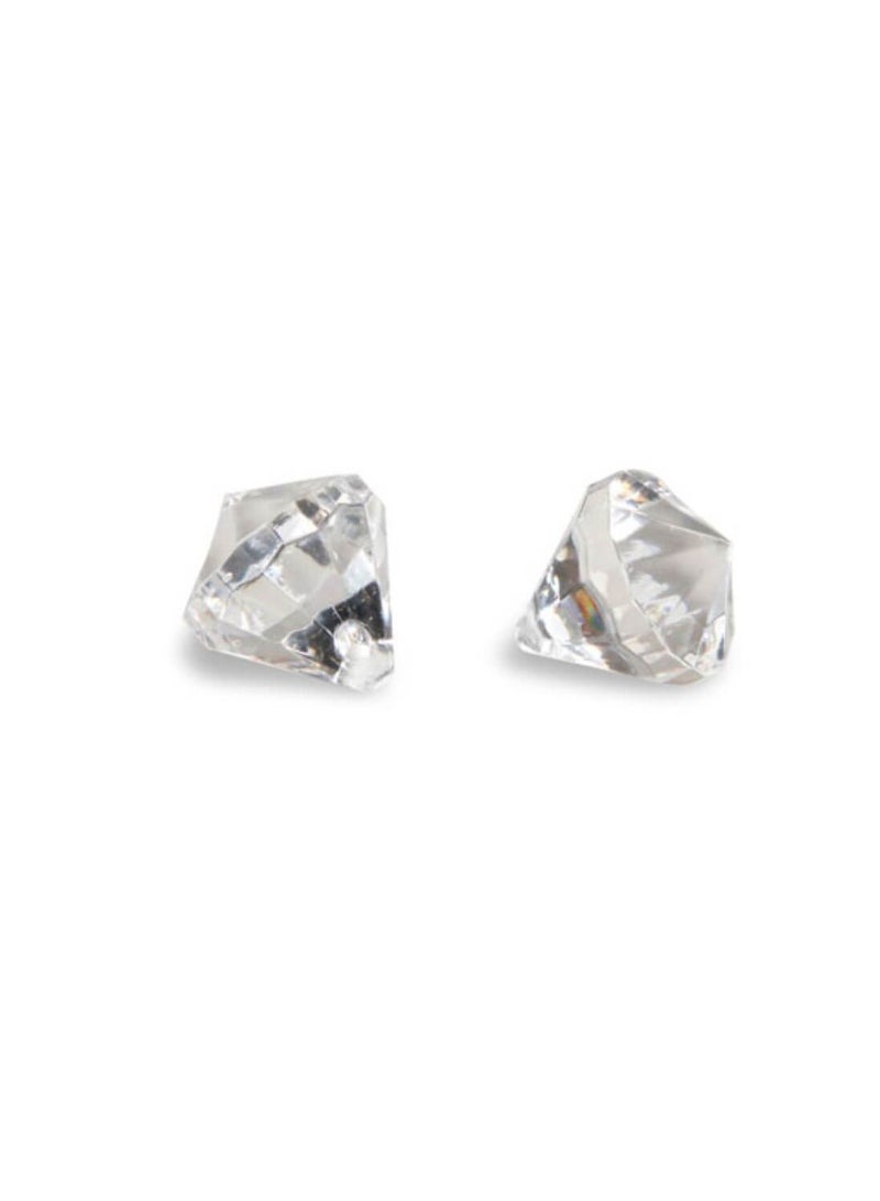 Faceted Acrylic Diamond Shape with Charm Hole Clear 1/2 inches  - Image 1