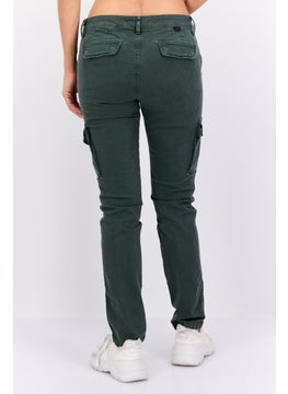 Robe Di Kappa Women Perfect Fit High Rise Straight Leg Stretchable Cargo Pants, Green  - Image 3