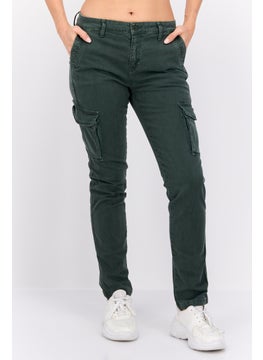 Robe Di Kappa Women Perfect Fit High Rise Straight Leg Stretchable Cargo Pants, Green  - Image 1