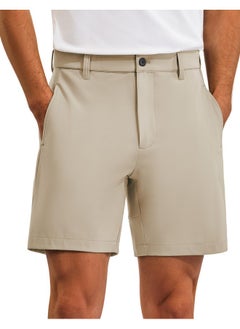 Puli Men'S Golf Shorts Quick Dry 7 Inch Inseam Travel Flat Front Lightweight Work Casual Waterproof Dress With Pockets Black 36  - Image 1