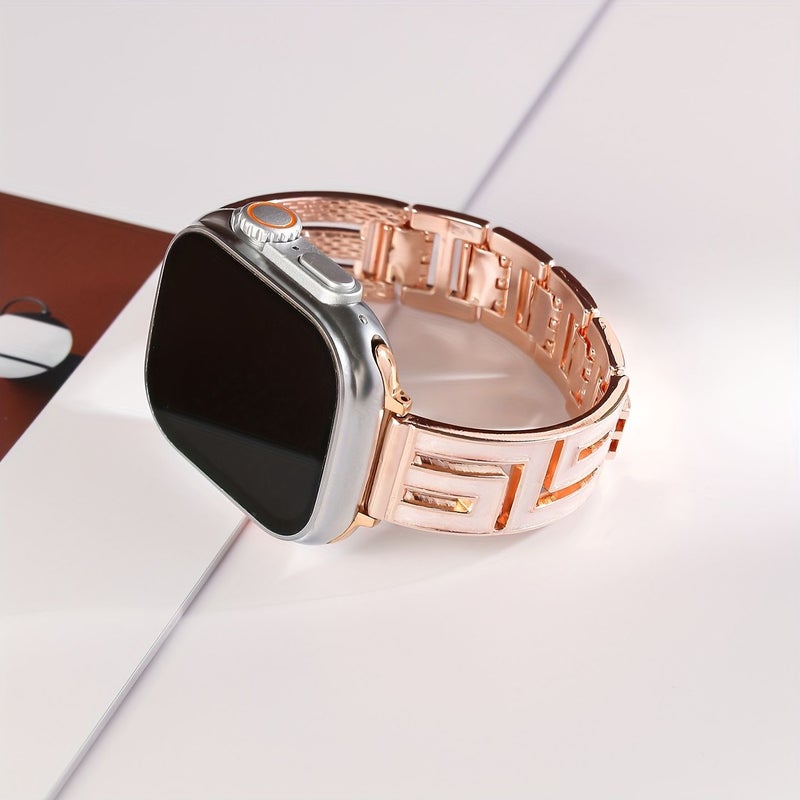 Rose Golden Pink Metal Watch Band For Apple Watch Rose Gold Pink 38mm 40mm 41mm 42mm - Image 3