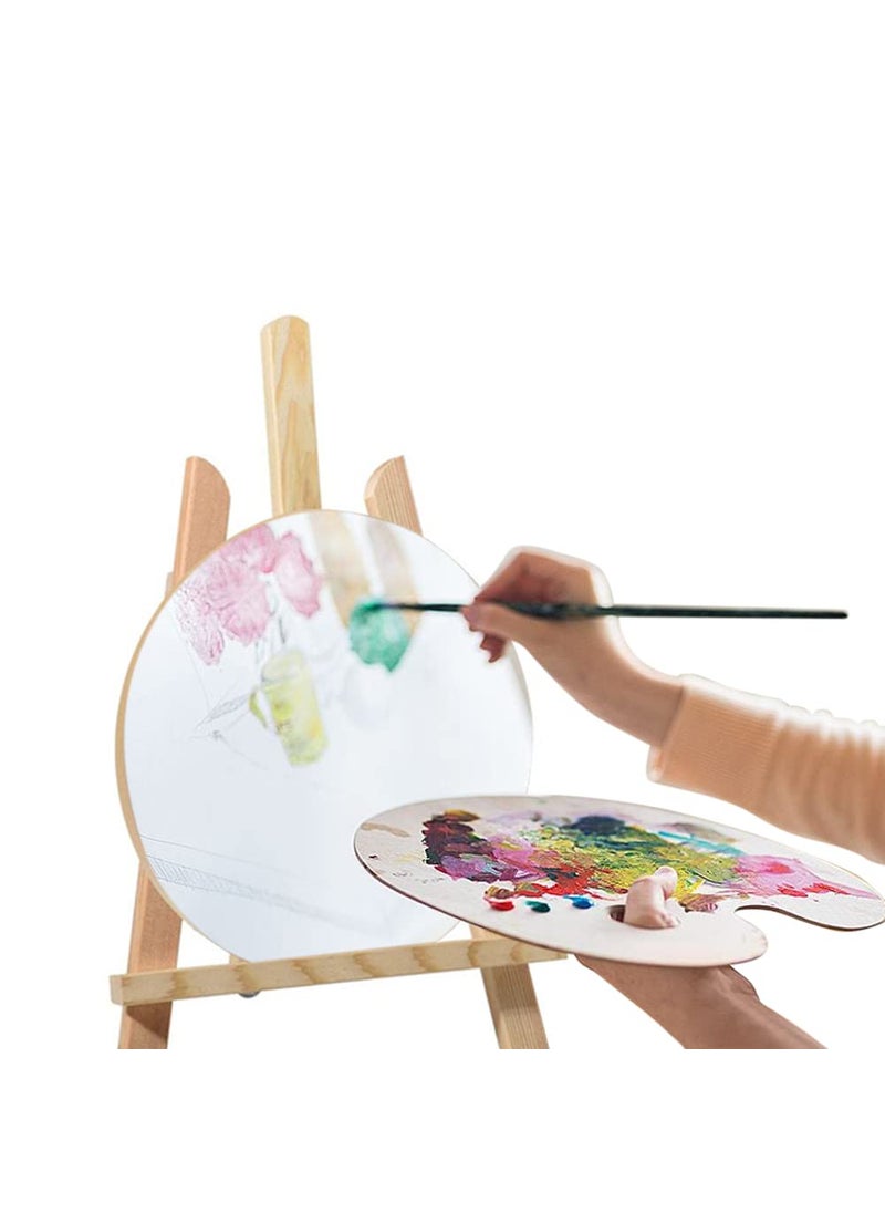 UraXx UraXx Pine Wood Artist Easel Comes with Unfinished MDF Pine Wood Round 25mm Thick 9 inch Cutouts Slices Board for Art and Craft for Resin Art Mandala Art Pyrography Painting Pack of 5 