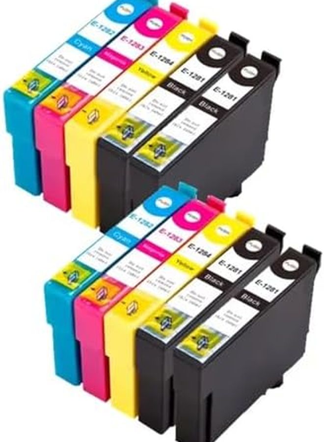 مجموعة خراطيش حبر متوافقة T1281 T1282 T1283 T1284 T1285 لـ Stylus S22 SX125 SX130 SX230 SX235W SX420W SX425W SX430W SX435W 2 مجموعة بالإضافة إلى 2 أسود - Image 2