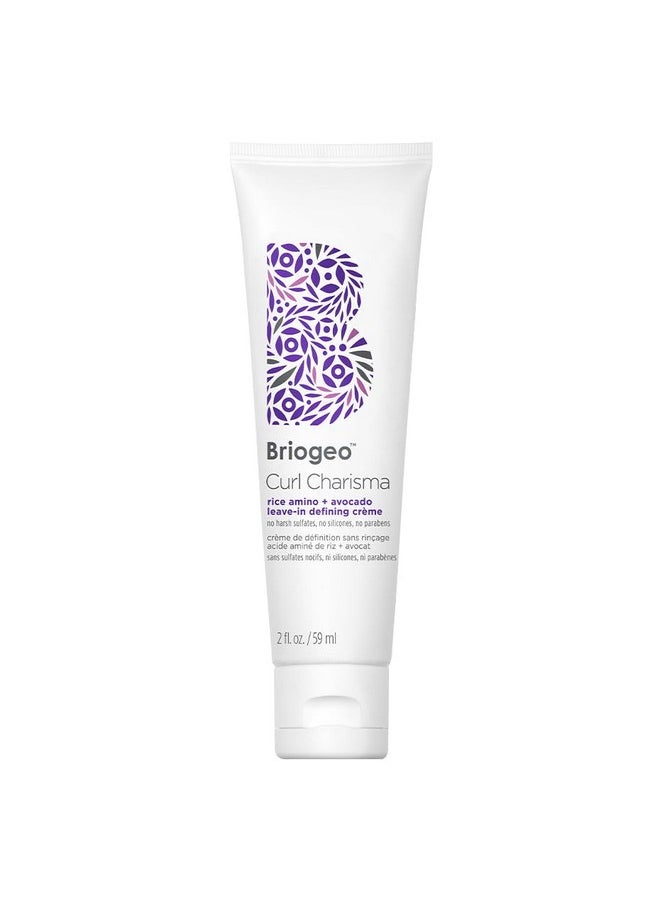 Briogeo - Curl Charisma Rice Amino + Avocado Leave-In Defining Crème, Anti Frizz Hair Styling Moisturizer, Leave In Cream For Wavy, Curly, Coily Hair, Boosts Hydration, Vegan, Cruelty-Free, 2 Fl Oz - Image 1