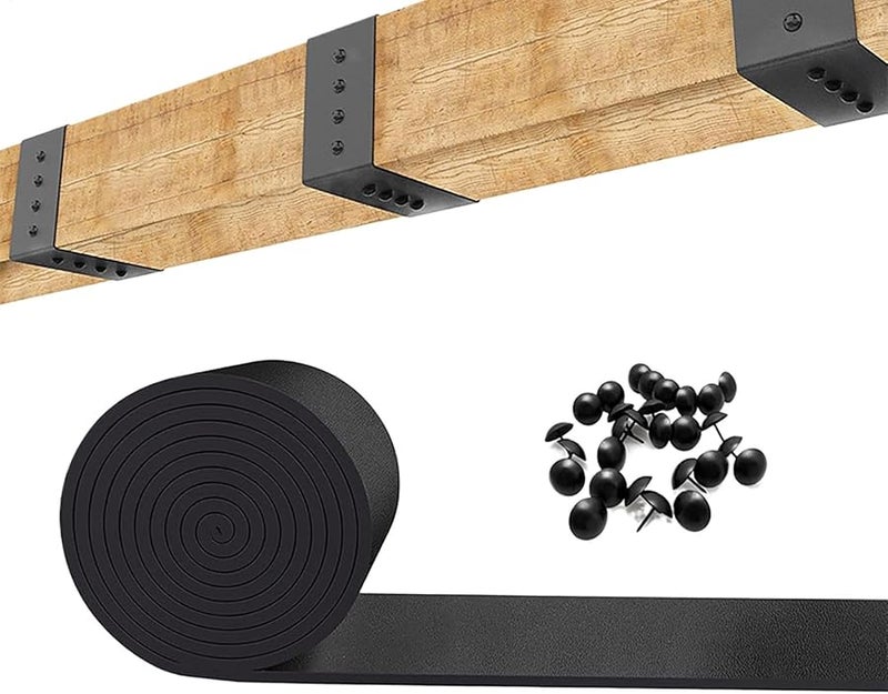 شريط إصلاح مرن لإخفاء فجوة عارضة الخشب، شريط لاصق، جلد PVC، مظهر معدني، لون S - Image 2