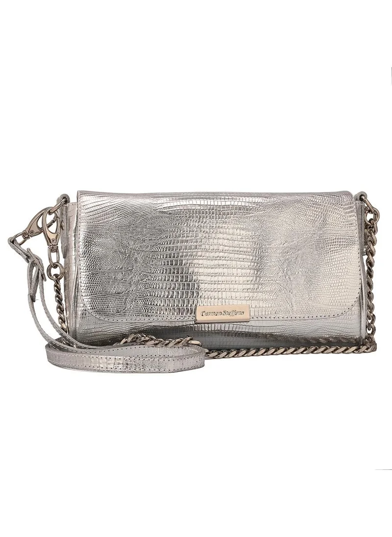 Carmen Steffens Silver Baguette Bag