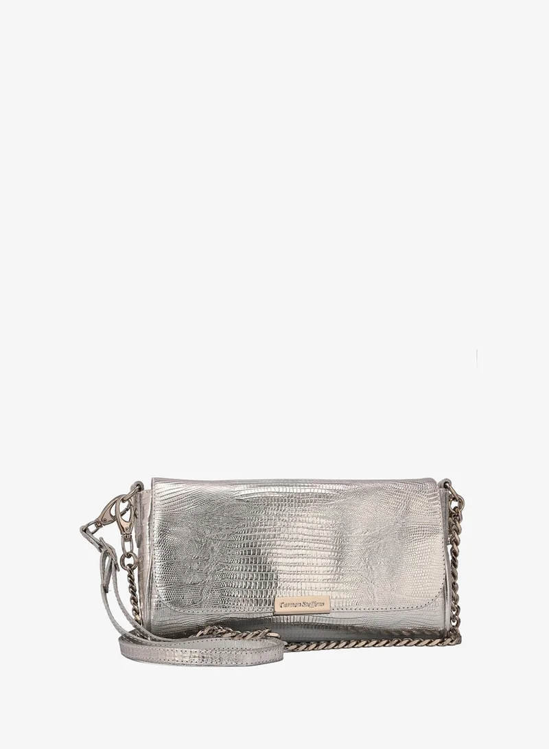 Carmen Steffens Silver Baguette Bag