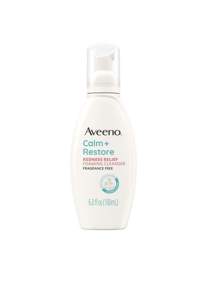 Aveeno - Calm + Restore Redness Relief Foaming Cleanser Daily Facial Cleanser With Calming Feverfew To Help Reduce The Appearance Of Redness Hypoallergenic & Fragrancefree 6 Fl. Oz - Image 1