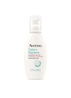 Aveeno Calm + Restore Redness Relief Foaming Cleanser Daily Facial Cleanser With Calming Feverfew To Help Reduce The Appearance Of Redness Hypoallergenic & Fragrancefree 6 Fl. Oz  - Image 1