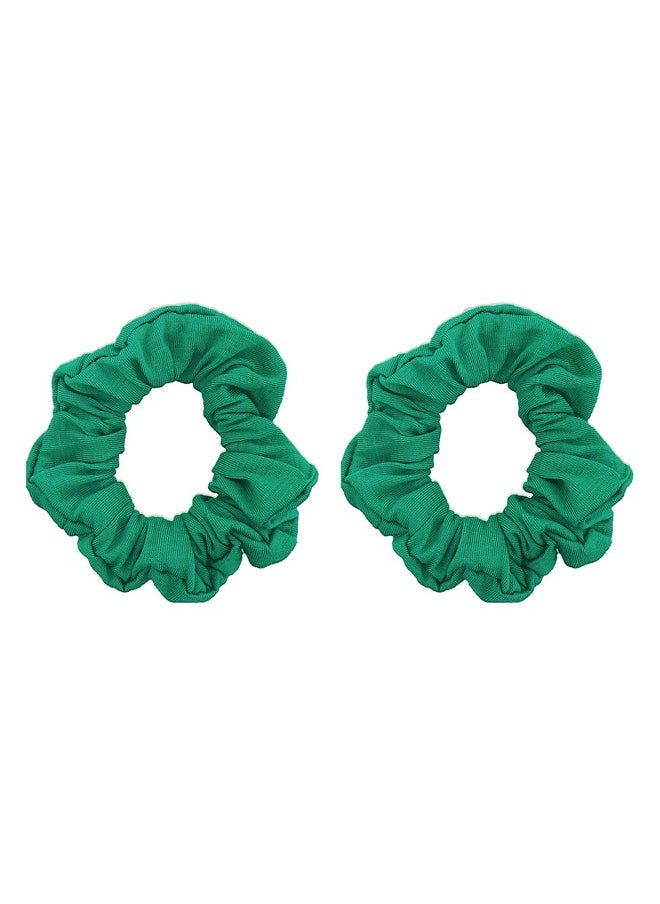 Motique Accessories Set of 2 Solid Scrunchies (Kelly Green)  - Image 1
