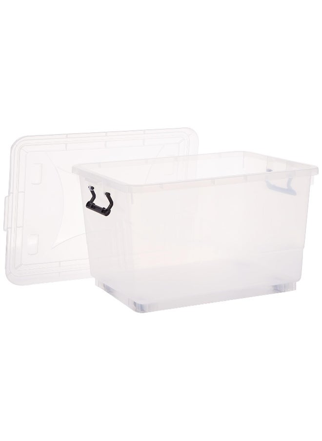 Cosmoplast 55L Clear Plastic Storage Set of 6 Box with Wheels & Lockable Lid  - Image 2