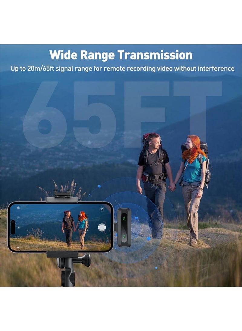 X-level Wireless Lavalier Microphone for iPhone Recording Clip-on Mini Mic for iPhone/for iPad Video Recording with Rotatable Clip&Denoise Recording, Portable Mic Set for Content Creators - Image 5