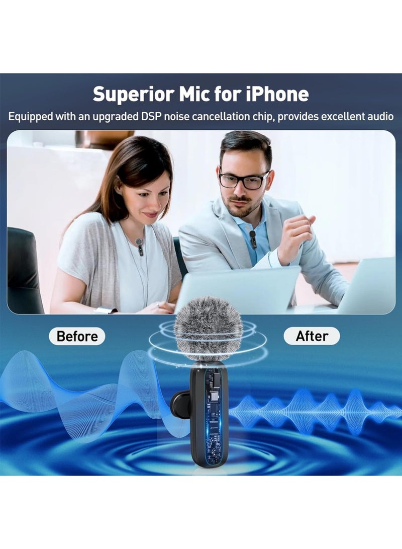 X-level Wireless Lavalier Microphone for iPhone Recording Clip-on Mini Mic for iPhone/for iPad Video Recording with Rotatable Clip&Denoise Recording, Portable Mic Set for Content Creators - Image 2