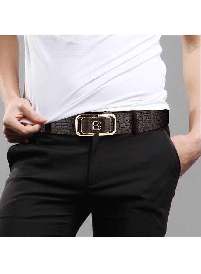 Men's Leather Belt ，fashionable and versatile cowhide belt, Adjustable Waist Strap business casual Men's Belt for Work Business and Casual - Image 2