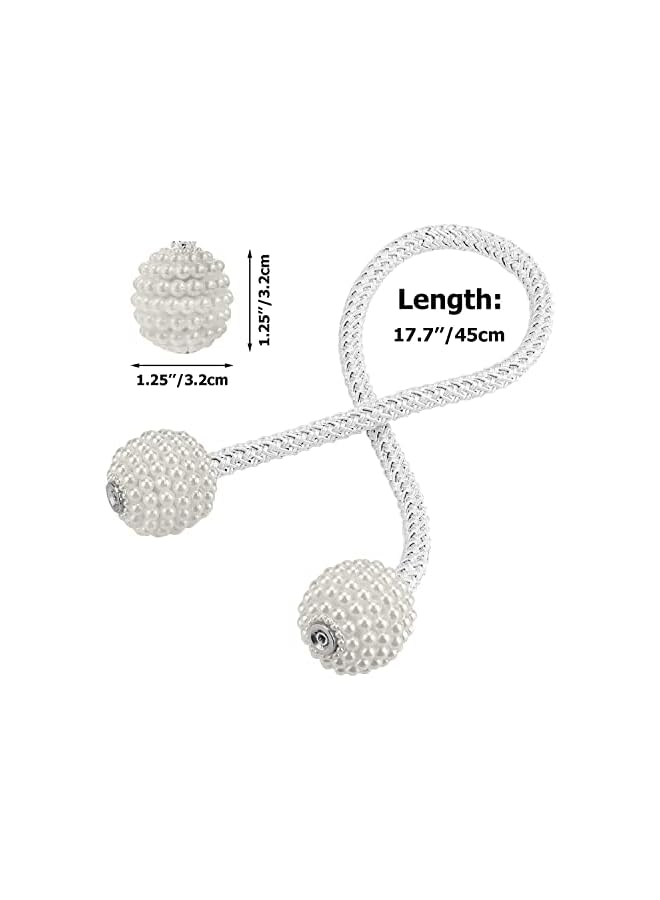 The Bros Magnetic Curtain Tiebacks, Decorative Curtain Holdbacks (6Pack,Grey)  - Image 2