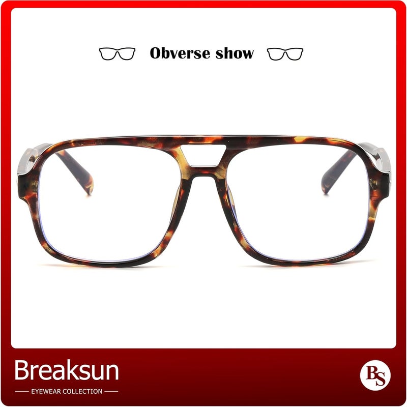 Breaksun Square Aviator Sunglasses for Men Women Fashion Vintage Diamond Cutting Lens Classic Military Pilot Gradient Shades - Image 2