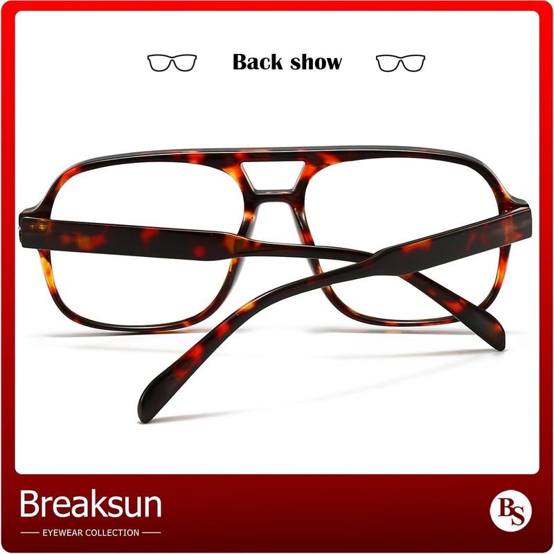 Breaksun Square Aviator Sunglasses for Men Women Fashion Vintage Diamond Cutting Lens Classic Military Pilot Gradient Shades - Image 3