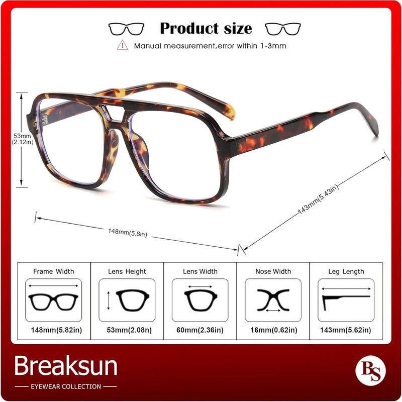 Breaksun Square Aviator Sunglasses for Men Women Fashion Vintage Diamond Cutting Lens Classic Military Pilot Gradient Shades - Image 4