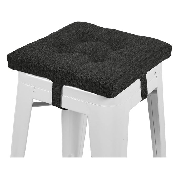 12 INCHES SQUARE SEAT CUSHION SUPER SOFT BAR STOOL SQUARE SEAT CUSHION WITH TIES ONE PAD ONLY GRAYBLACK 12 30CM