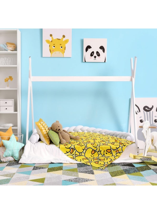 Bluejw SmoothNovelty Cute Rubber Duck Throw Blanket Cartoon Ducky Gift Decorative Soft Fleece Ducky All Season Blankets Cozy Flannel Carpet for Bed Chair Car Sofa Couch Bedroom(Yellow,50" X 40") - Image 5