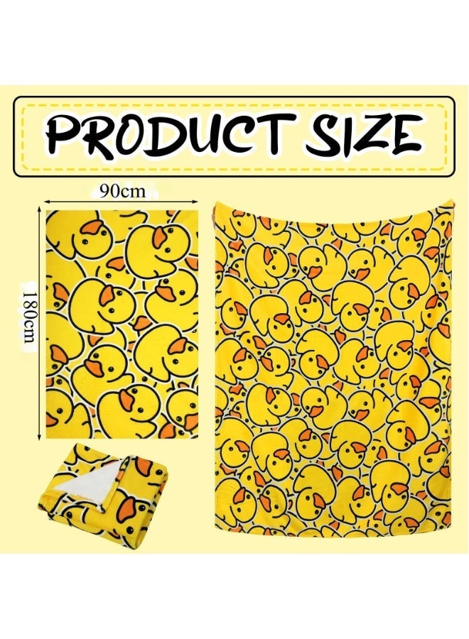 Bluejw SmoothNovelty Cute Rubber Duck Throw Blanket Cartoon Ducky Gift Decorative Soft Fleece Ducky All Season Blankets Cozy Flannel Carpet for Bed Chair Car Sofa Couch Bedroom(Yellow,50" X 40") - Image 2