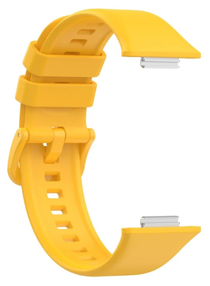 Fit2  Active Classic Elegant Repalcement Silicone Watch Strap  Watch Band Soft Silicone Rubber Yellow - Image 1