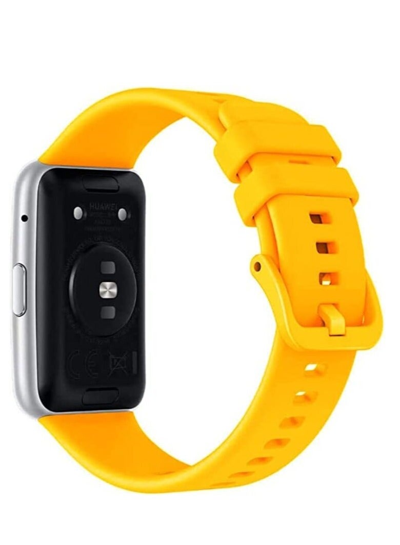 Fit2  Active Classic Elegant Repalcement Silicone Watch Strap  Watch Band Soft Silicone Rubber Yellow - Image 2