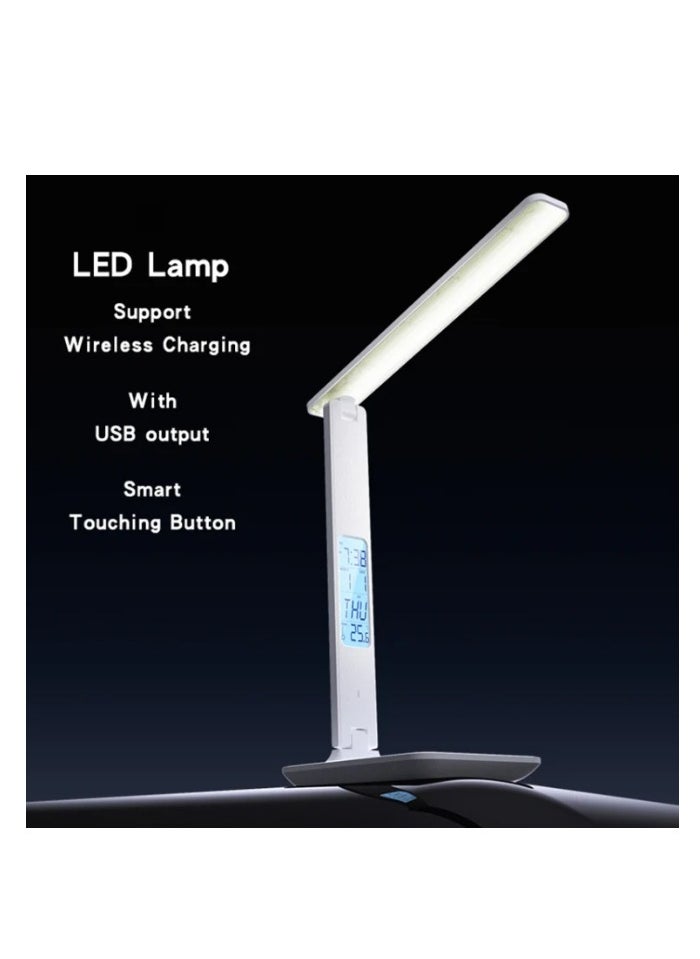 Yesido - Yesido DS20 Multifunctional LED Desk Lamp Supports 10W Wireless Charging EU Plug - White - Image 1