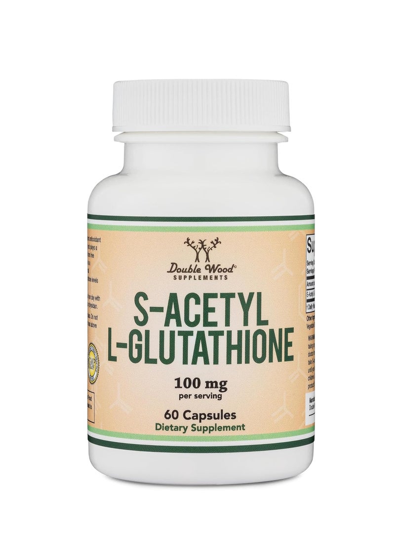مكمل إس-أسيتيل الجلوتاثيون، أسيتيل الجلوتاثيون المضاد للأكسدة 100 ملجم، 60 كبسولة - Image 1