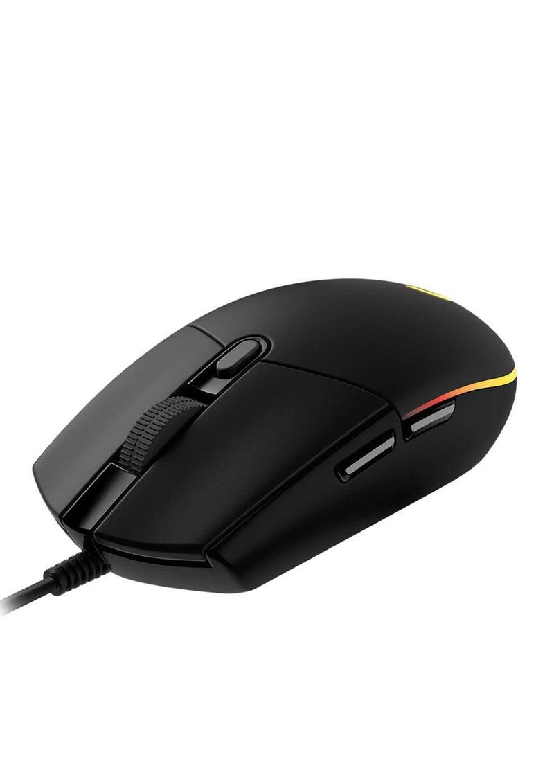 Gaming RGB Mouse Colorful Lightning With 6 Button And Nylon Braided Wire Elegant Appearance Efficient Gaming Mouse 8000 Dpi For Laptop & For Computer - Black