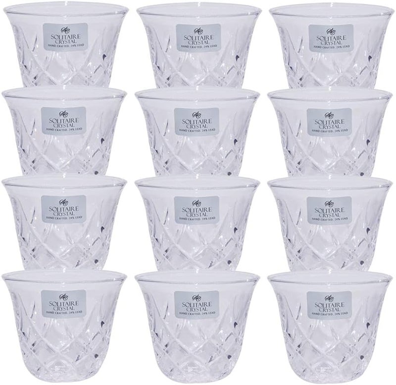 Solitaire Rennes Set of 12 Cawa Cups - Stylish Glass Drinkware for Coffee and Tea