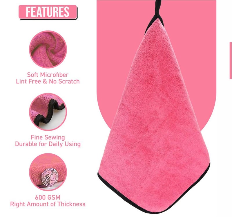 BTfash Microfiber Cleaning Cloth, 30x40 cms 600 GSM | Highly Absorbent,Lint and Streak Free, Multi-Purpose Wash Cloth for Kitchen,Car,Window,Stainless Steel,Silverwear (Pink_30x40cms) Pack of 1 - Image 4
