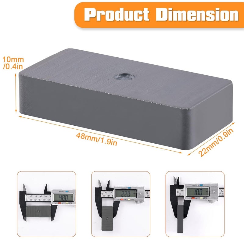 Anpro 14 Pack Heavy Duty Ceramic Magnets Strong Ferrite Block Magnets, 14pcs(1.9'' L x 0.9'' W x 0.4'' H) Rectangular Grade 8, Ceramic for Craft Hobbies & Kitchen Tools - Image 3