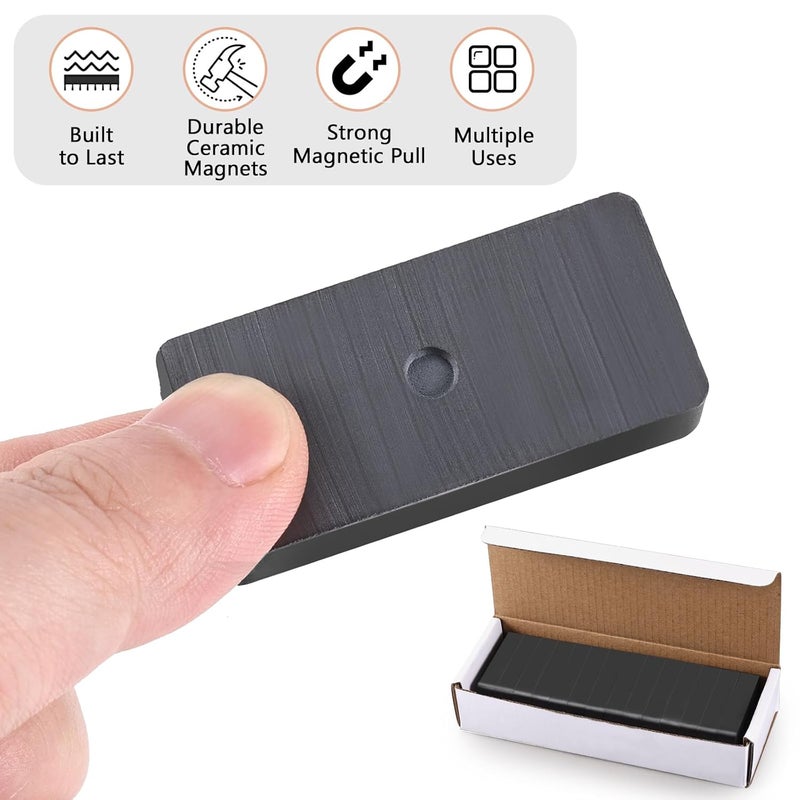 Anpro 14 Pack Heavy Duty Ceramic Magnets Strong Ferrite Block Magnets, 14pcs(1.9'' L x 0.9'' W x 0.4'' H) Rectangular Grade 8, Ceramic for Craft Hobbies & Kitchen Tools - Image 5