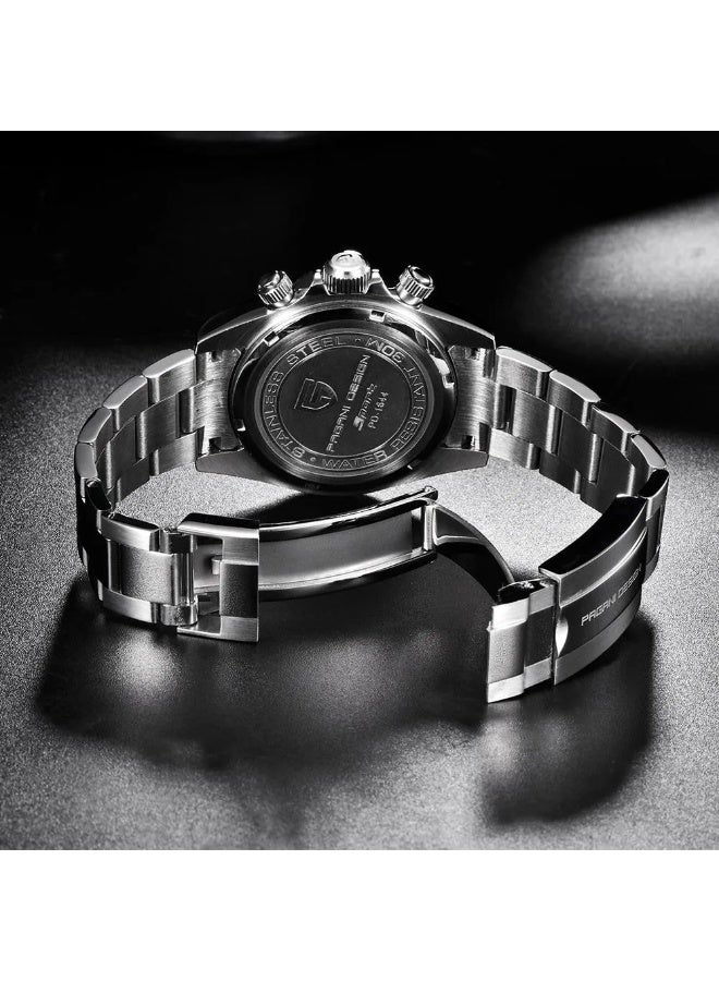 Pagani Design PD-1644 Black Dial Chronograph Men's Stainless Steel Watch - Image 4