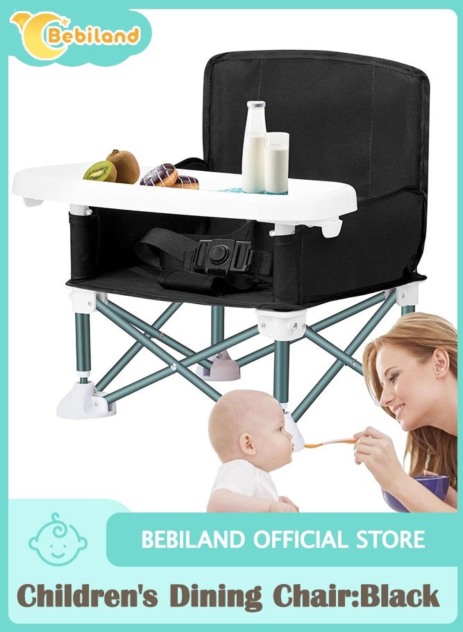 بيبي لاند مقعد اطفال محمول للسفر، قابل للطي مع احزمة للاستخدام الداخلي والخارجي، رائع للتخييم والشاطئ والعشب، للاطفال الصغار والاولاد والبنات (أسود) - Image 1
