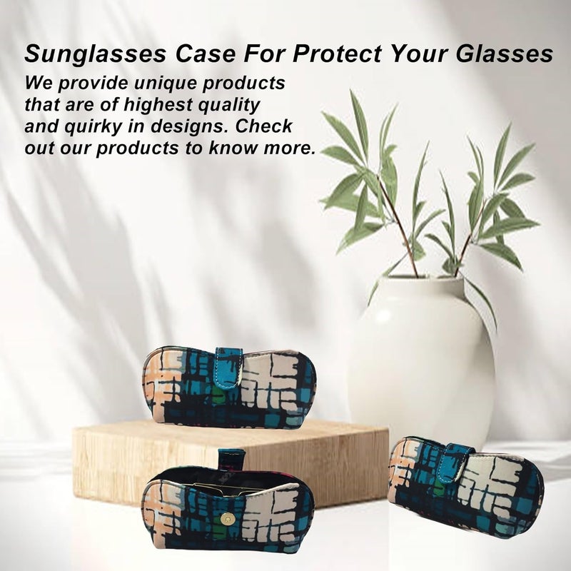 STYLE BITE Store Handmade Fabric Sunglasses Case with Floral Print | Eyeglass Case for Women & Men | Soft Padded Spectacle Holder with Magnetic Button | Travel Glasses Pouch - Image 3