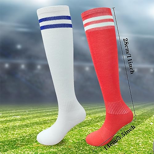 Tergy 10 Pairs Kids Soccer Socks Stretchy Knee High Tube Socks Colorful Football Athletic Team Socks for Boys Girls (4-8 Years Old) - Image 2