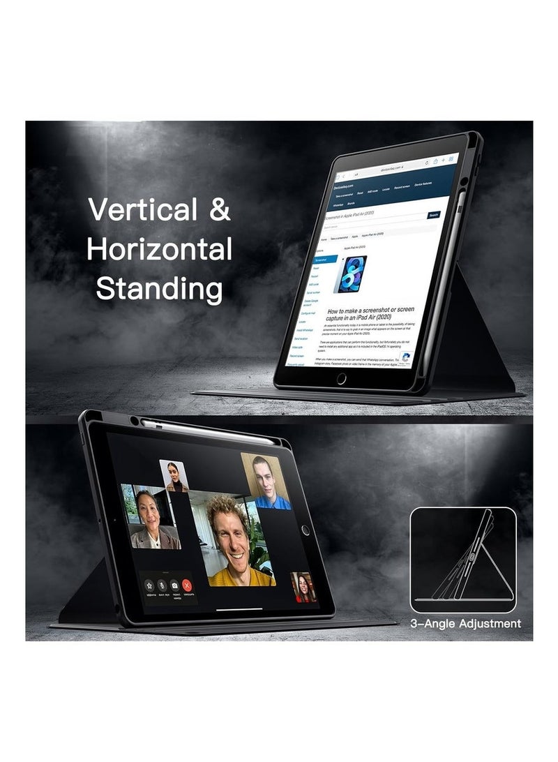 LEDIN 2 in 1 Rotating Case for iPad 8th (10.2-Inch, 2020 Model,8th Generation) with Pencil Holder,360 Degree Rotation Protective Stand Slim Cover Clear Back, Auto Wake/Sleep With Tempered Glass - Image 4