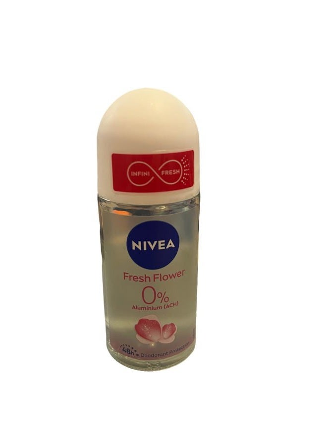Nivea Fresh Flower Deodorant Roll-On Aluminum Free 50 ml / 1.69 fl oz - Image 1